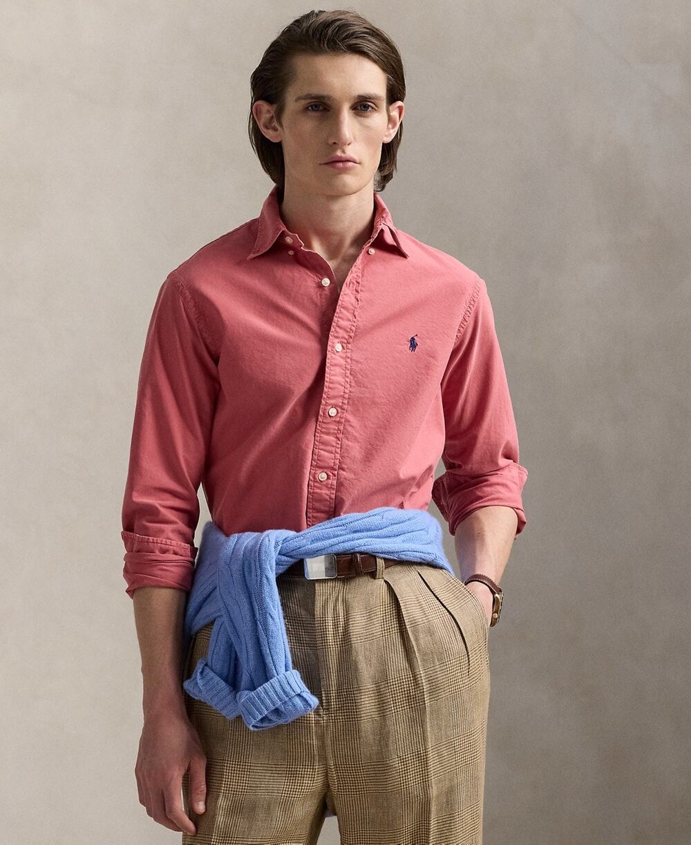 Polo Ralph Lauren Classic-Fit Cotton Garment-Dyed Oxford Shirt Red XL